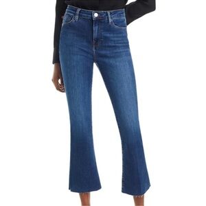 NWT FRAME Le Crop Mini Boot Jeans Dark Wash Blue Lupine
